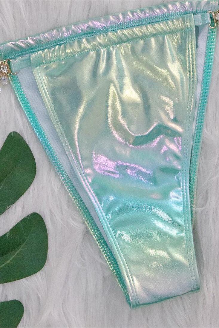 Groene Bikini Set Dames Holografisch met Zeester