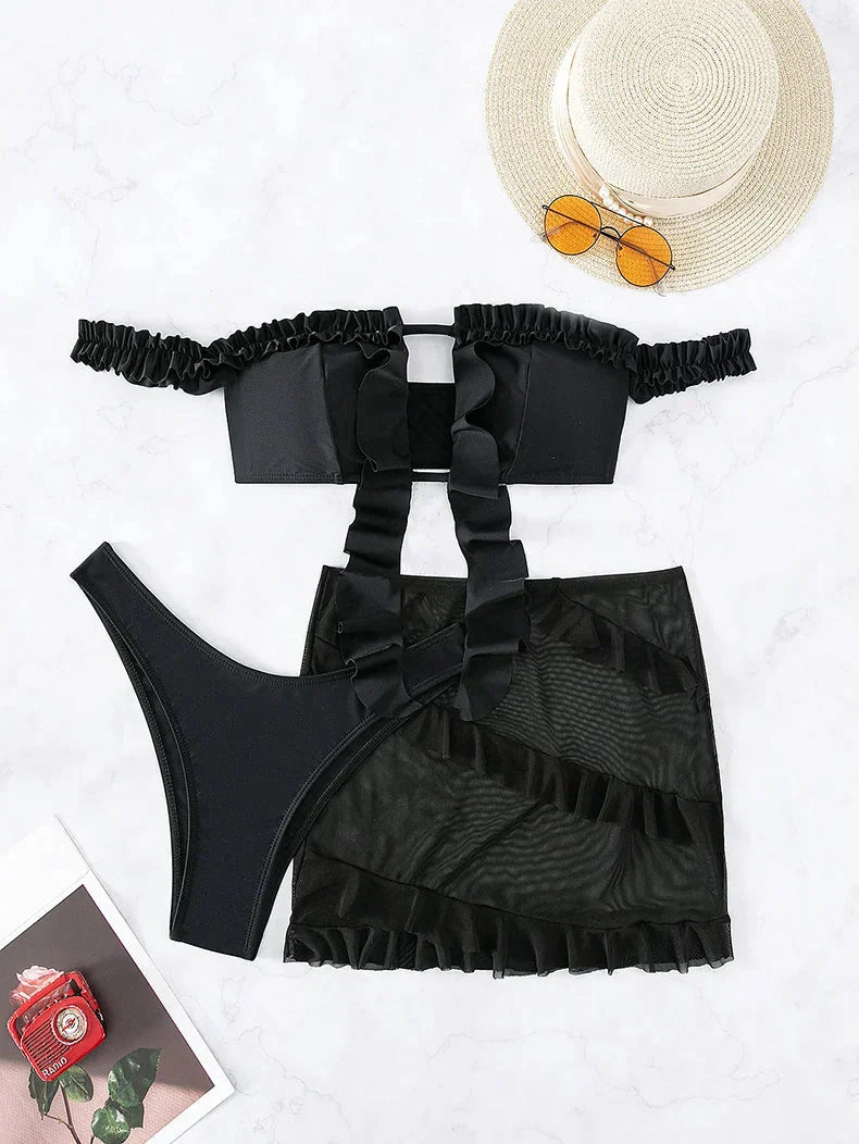 Sofia Mesh Skirt Bikini Set - Bikini Met Mesh Rokje
