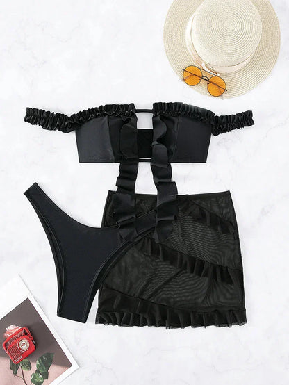 Sofia Mesh Skirt Bikini Set - Bikini Met Mesh Rokje