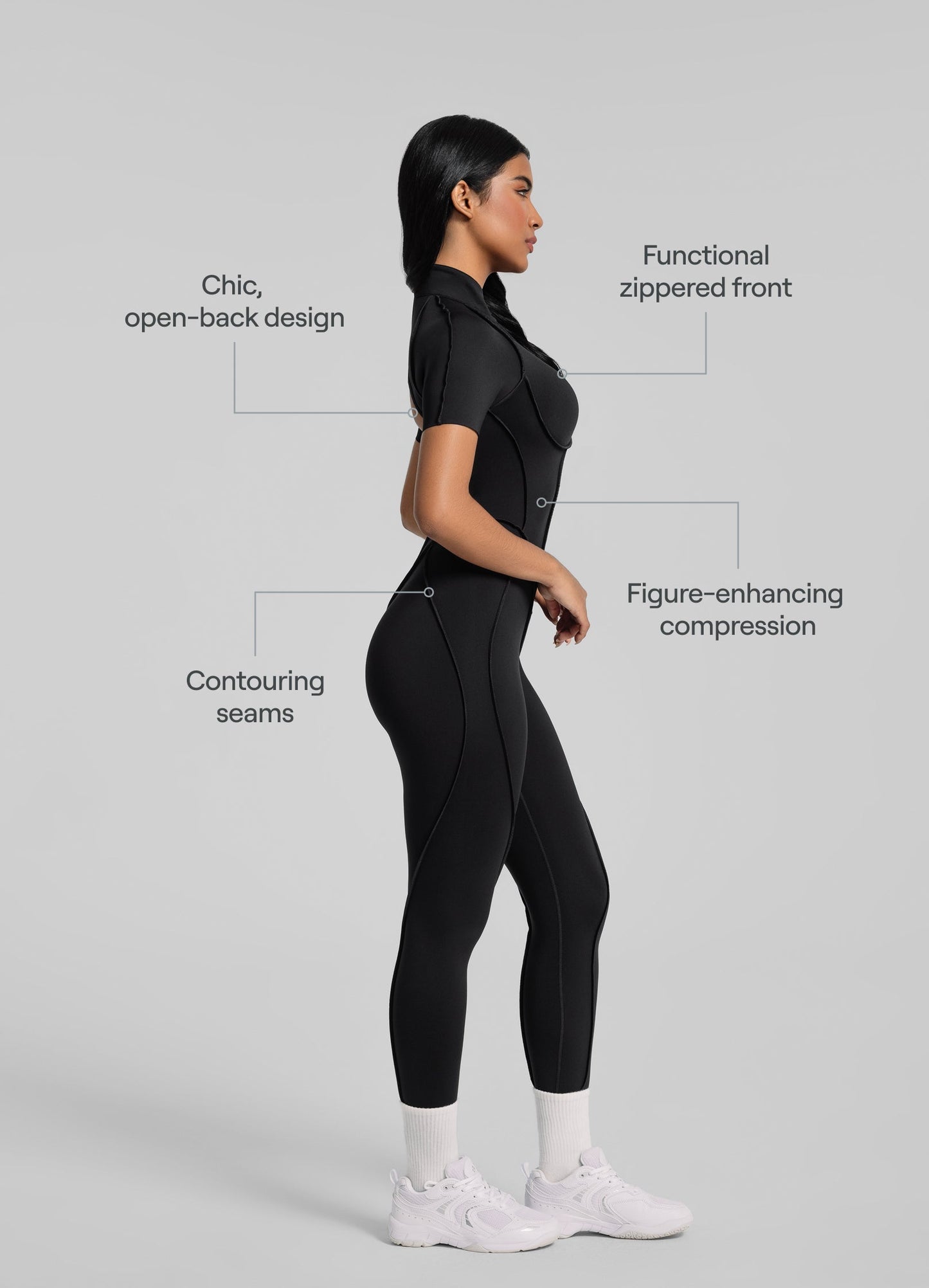 ELOR – Full-Length Shaping Catsuit - LivingCurves Bodysuit Black / XS