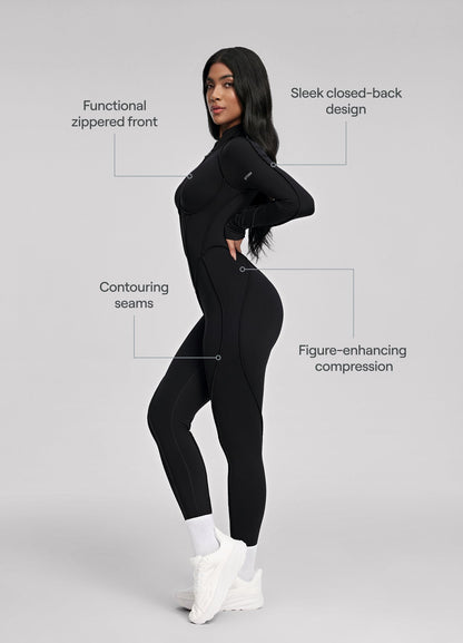 LOUA – Closed-Back Catsuit - LivingCurves Bodysuit Black / XS