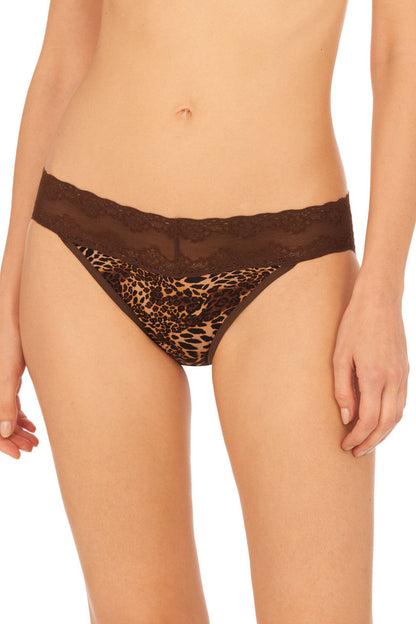 Natori Bliss Perfection V-Kini #756092 - LivingCurves Panties One Size / Java Luxe Leopard Print