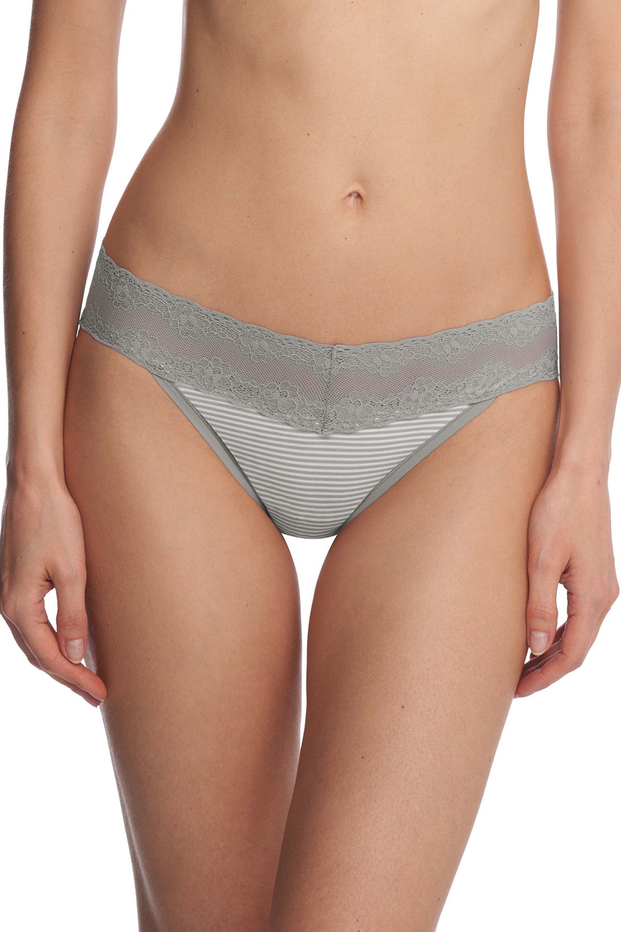 Natori Bliss Perfection V-Kini #756092 - LivingCurves Panties One Size / Stormy Stripe Print