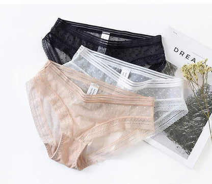 Sofia dot mesh slip – slip met doorschijnend stippenpatroon