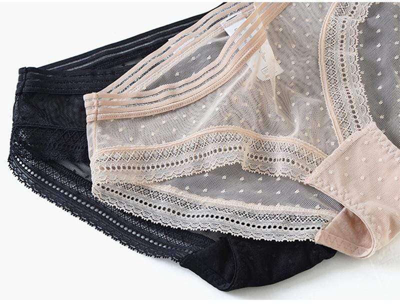 Sofia dot mesh slip – slip met doorschijnend stippenpatroon