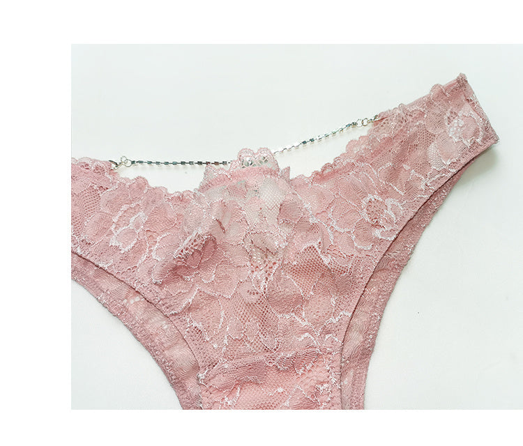 Lunessa - Klassieke Slip Met Kant En Fonkelende Kristalketting