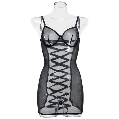 Serena Sheer Lace Night Slip – Kanten Nachtjurkje met Sheer Details