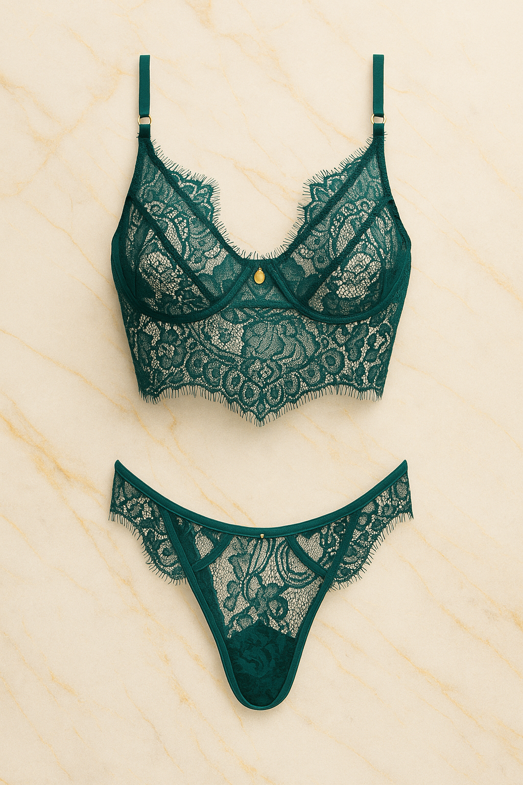 EMELIA – Emerald Green Lace BH