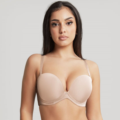 Faith – Strapless Voorgevormde Plunge Beugelbeha in Latte