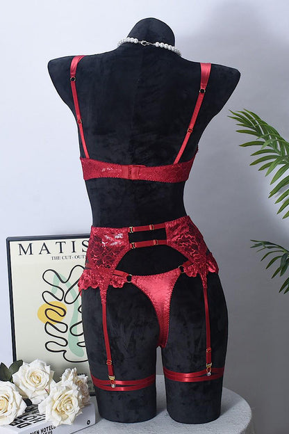Coco – Luxe Kanten & Satijnen Lingerieset in Rood of Blauw