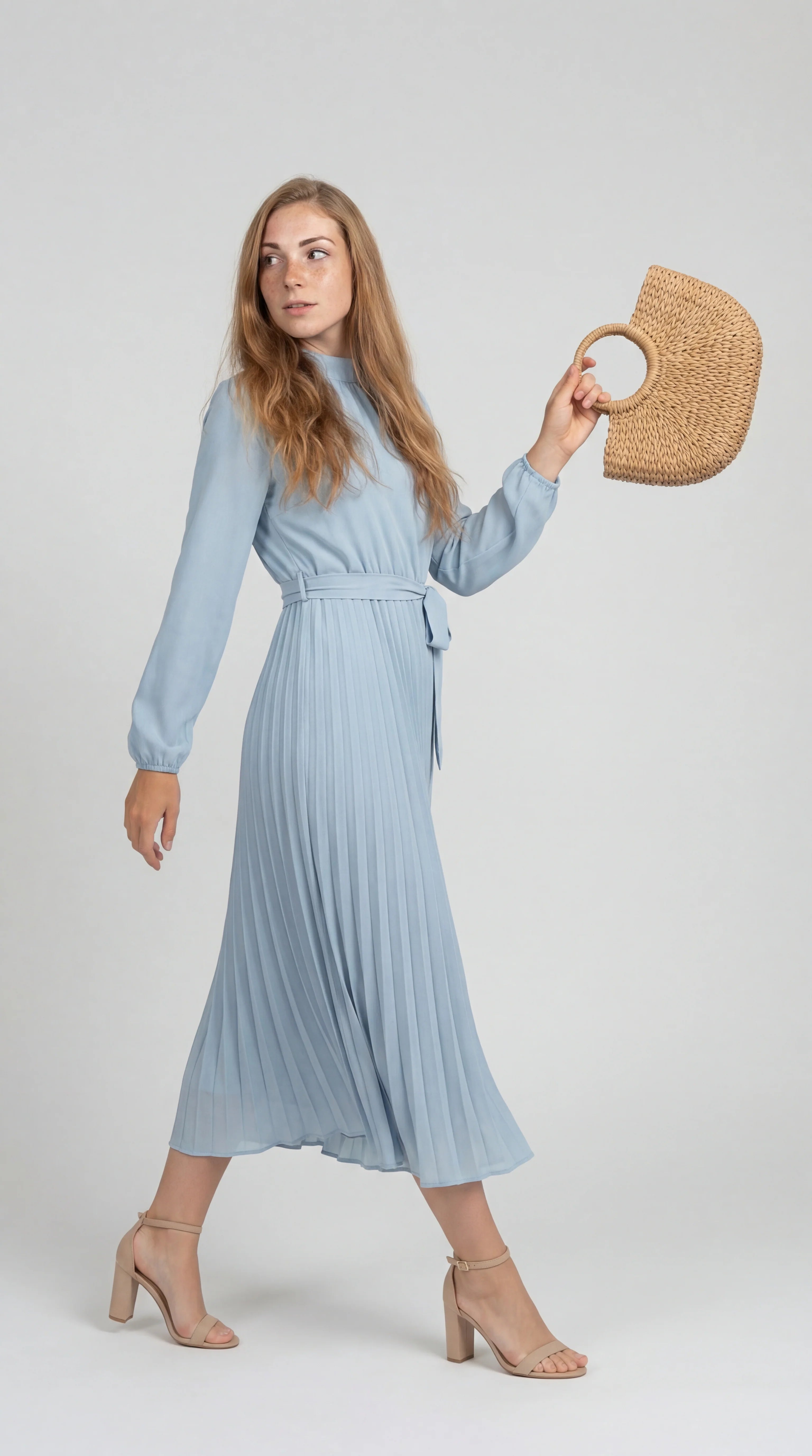 One Shoulder Midi Avondjurk met Hoge Split