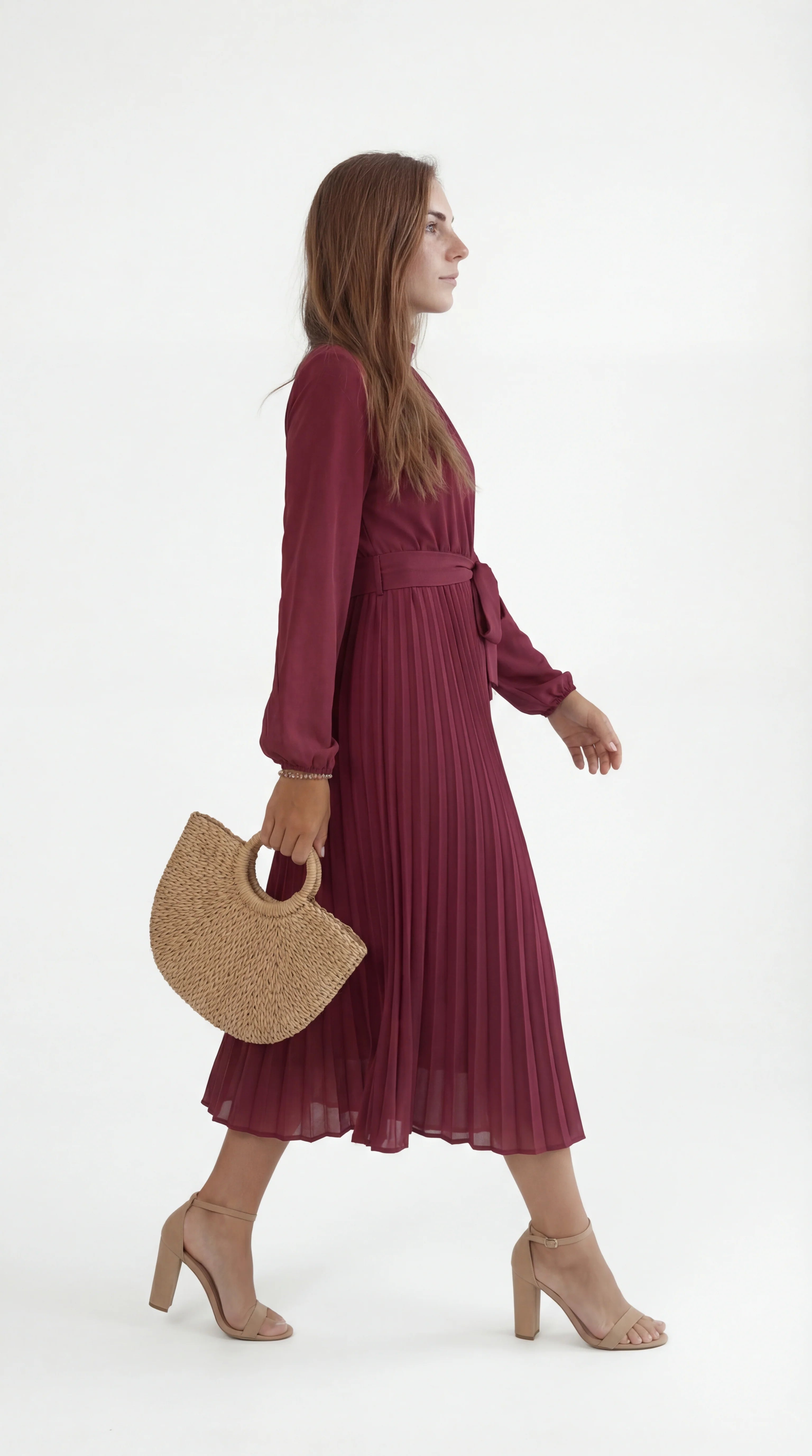 One Shoulder Midi Avondjurk met Hoge Split