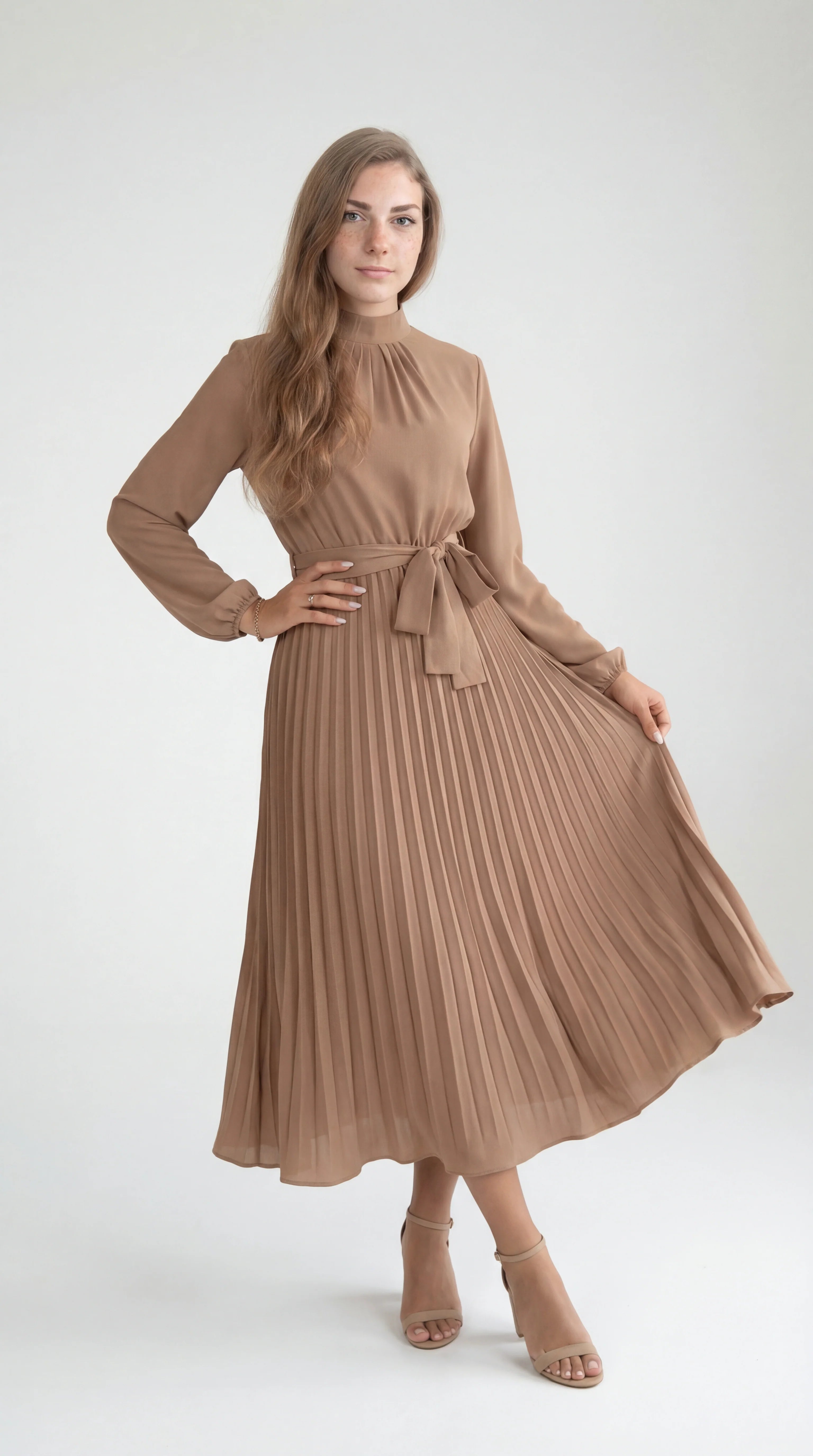 One Shoulder Midi Avondjurk met Hoge Split