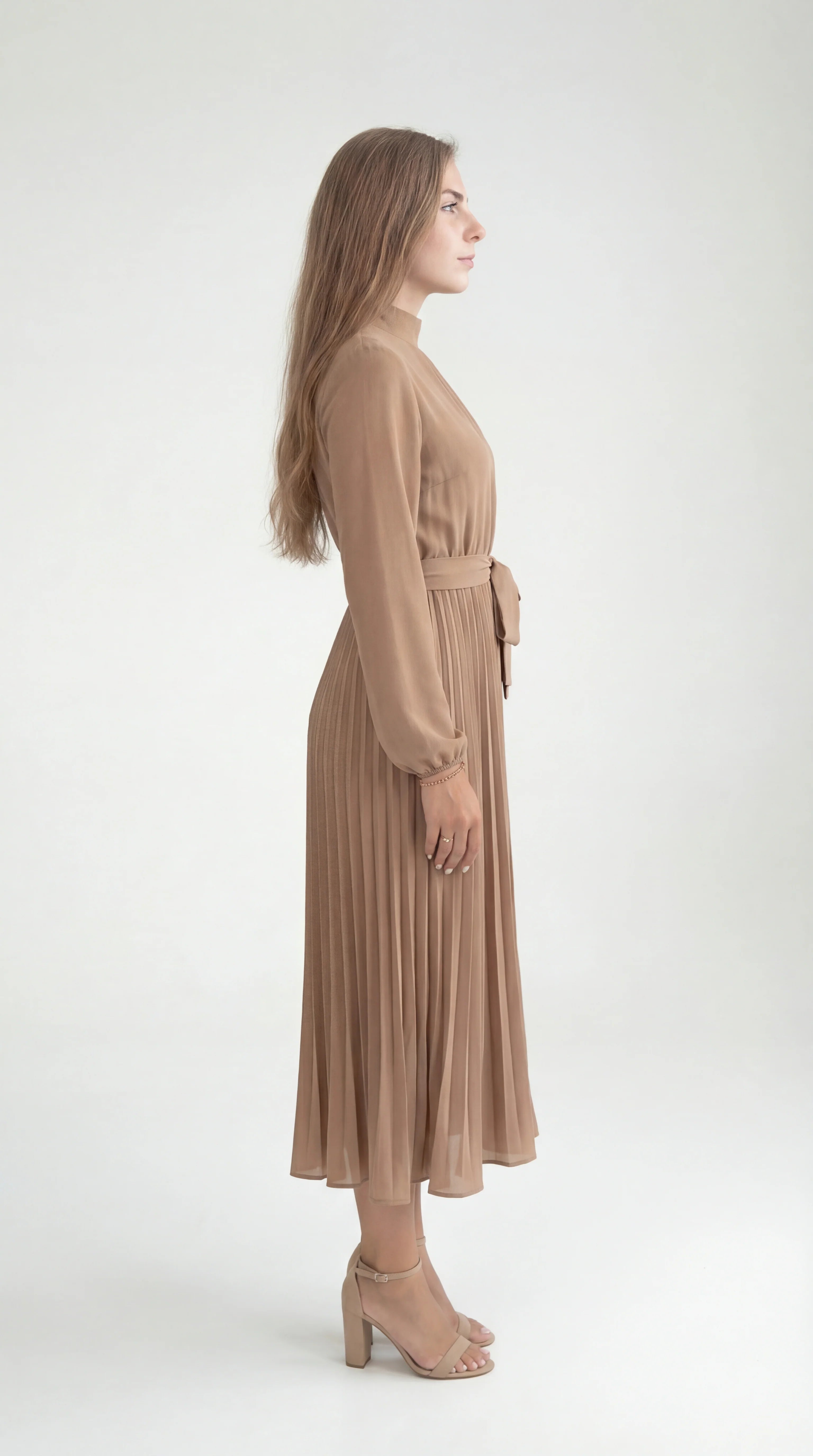 One Shoulder Midi Avondjurk met Hoge Split