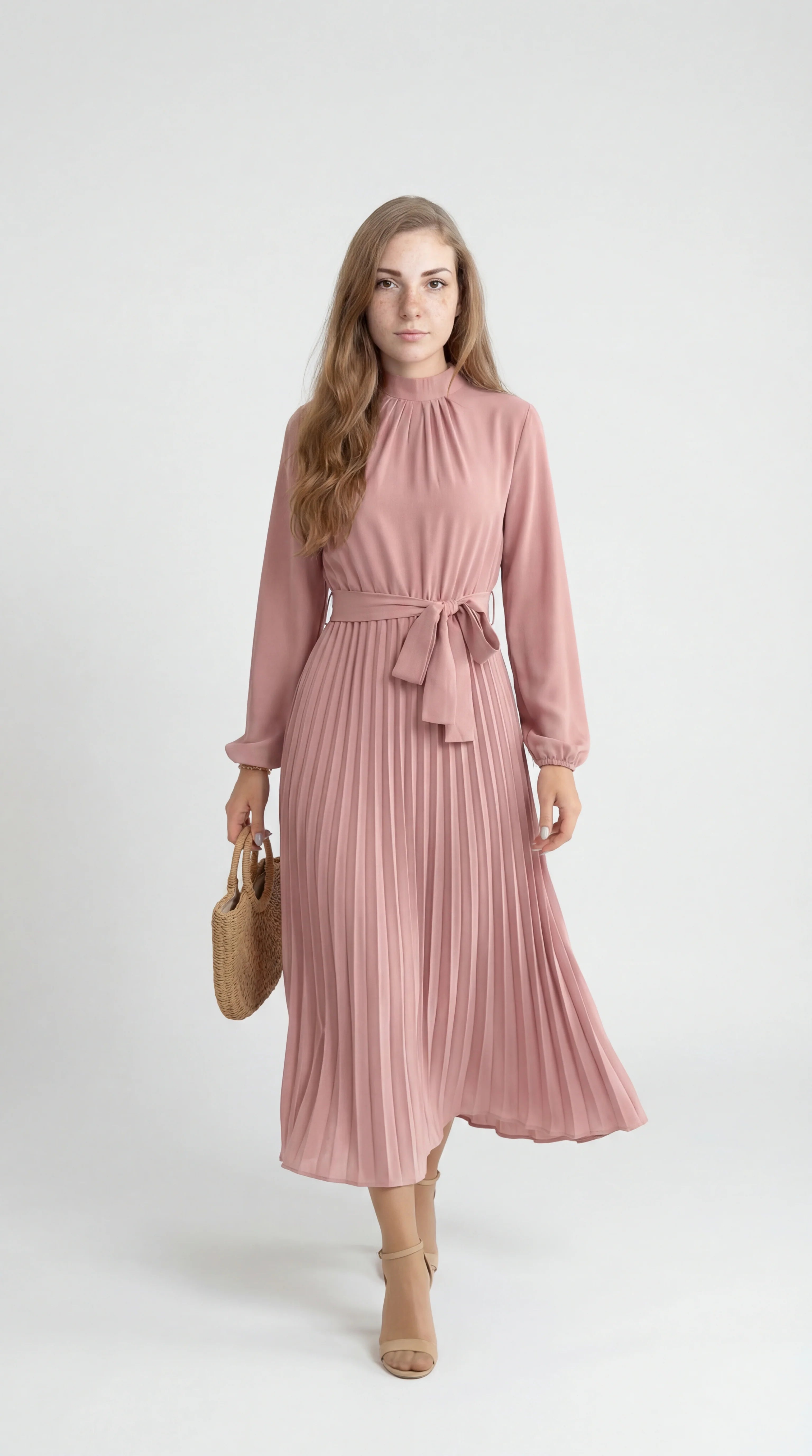One Shoulder Midi Avondjurk met Hoge Split