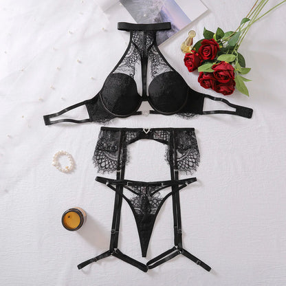 Marceline Hoge Hals Kanten Lingerieset – Luxe Lingerie met Hoge Hals