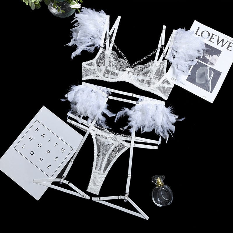 ARIELLE FEATHER LACE SET