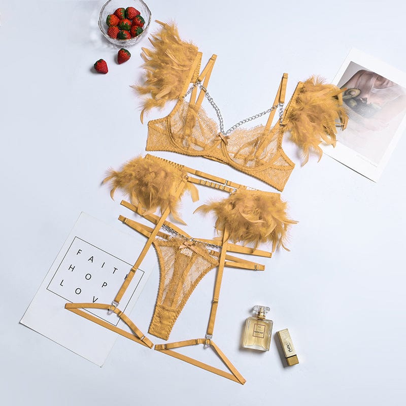 ARIELLE FEATHER LACE SET