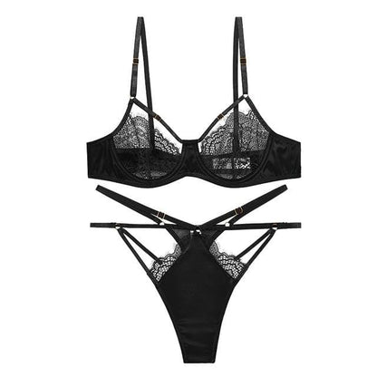 léana strap lace set – kanten lingerieset met verstelbare bandjes