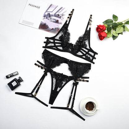 SOLYNE – Elegante Kanten Lingerieset met Kristaldetails en Verstelbare Pasvorm