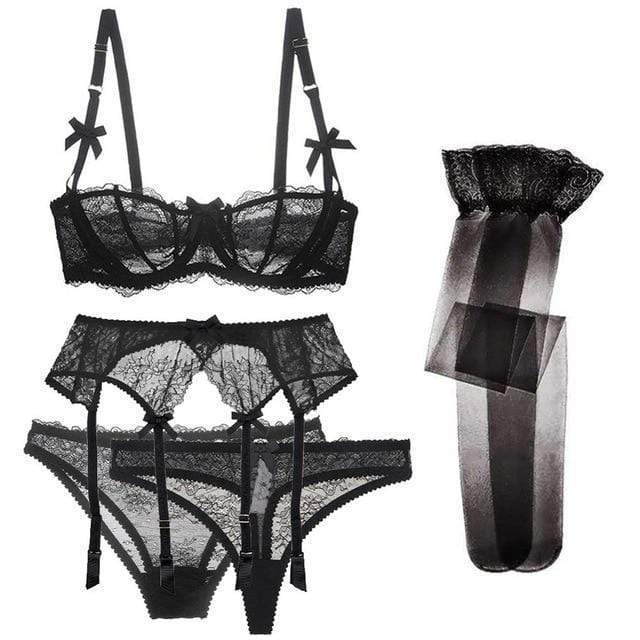 DIVINA – Elegante Lingerieset van 5 Delen met Kant en Verstelbare Details