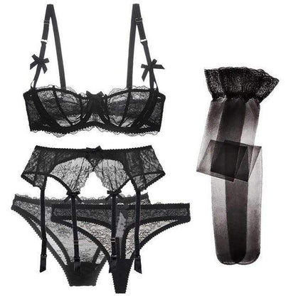 DIVINA – Elegante Lingerieset van 5 Delen met Kant en Verstelbare Details