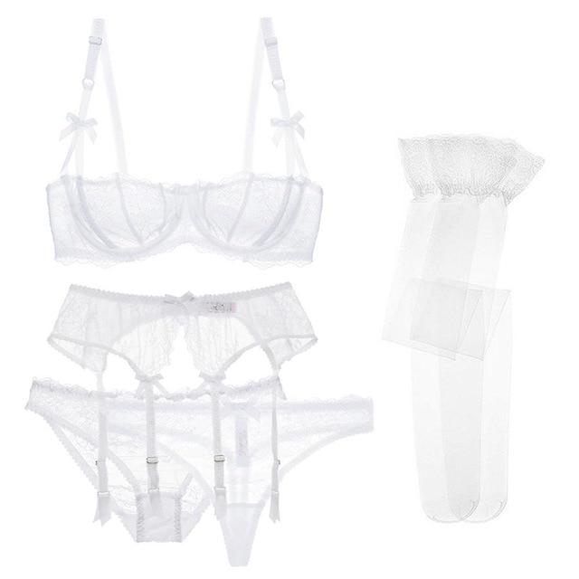 DIVINA – Elegante Lingerieset van 5 Delen met Kant en Verstelbare Details