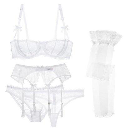 DIVINA – Elegante Lingerieset van 5 Delen met Kant en Verstelbare Details