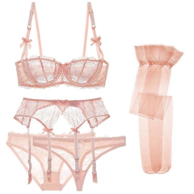 DIVINA – Elegante Lingerieset van 5 Delen met Kant en Verstelbare Details