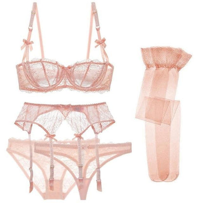DIVINA – Elegante Lingerieset van 5 Delen met Kant en Verstelbare Details