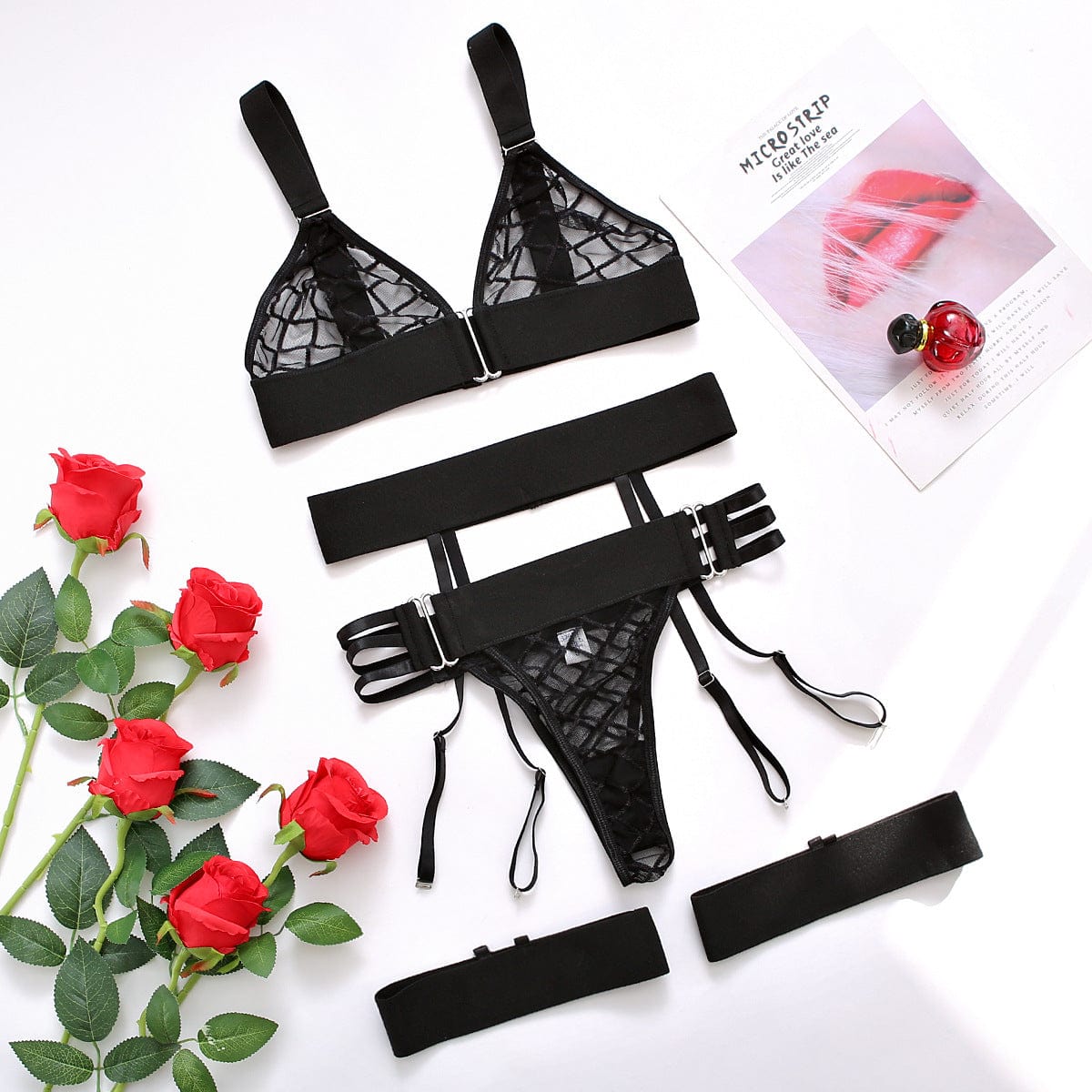 Lyra Mesh Lingerie Set – Transparante Set met Zachte Support