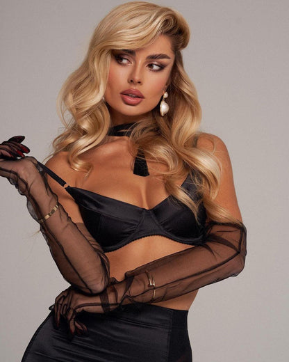 Valentina Satin Choker Set - Satijnen Lingerieset Met Choker