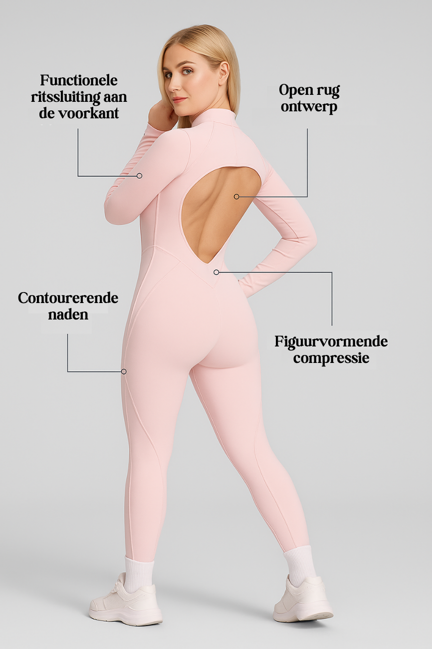 MIYA – Catsuit met Corrigerend Effect - LivingCurves Bodysuit Roze / XS