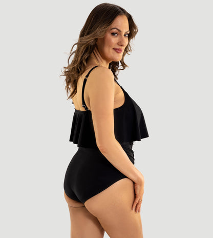 SOLENA – High-Waist Shaping Bikini Bottom - LivingCurves Swimwear Zwart / S