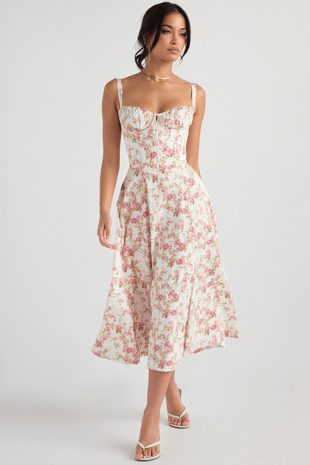Midi Jurk Bloemenprint – Zomerjurk met Split