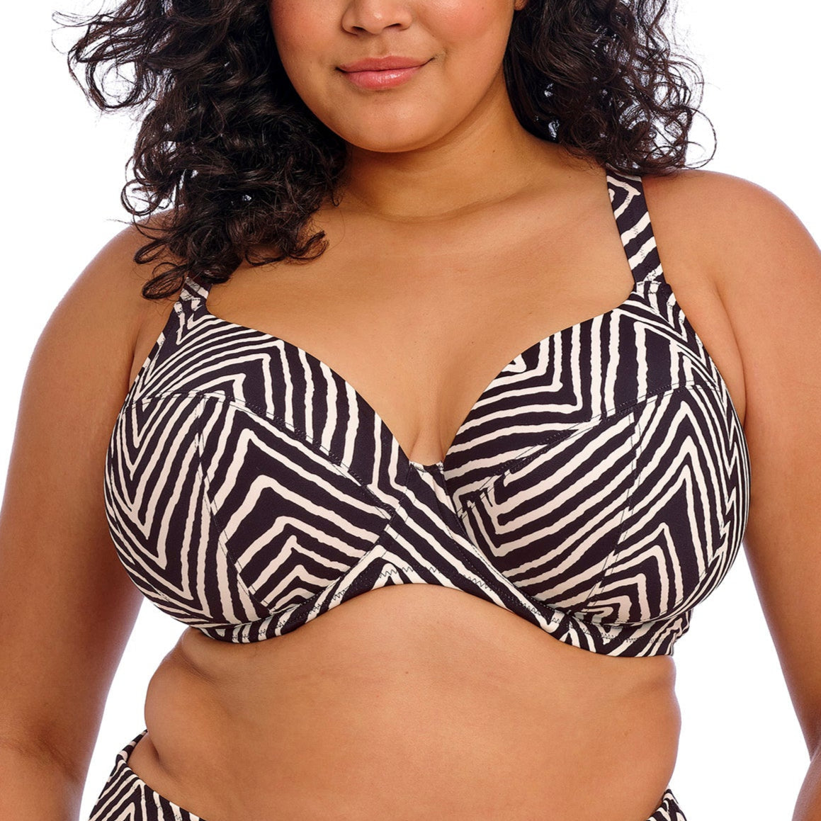 Fiji Falls – Plunge Bikini Top met Zebra Print