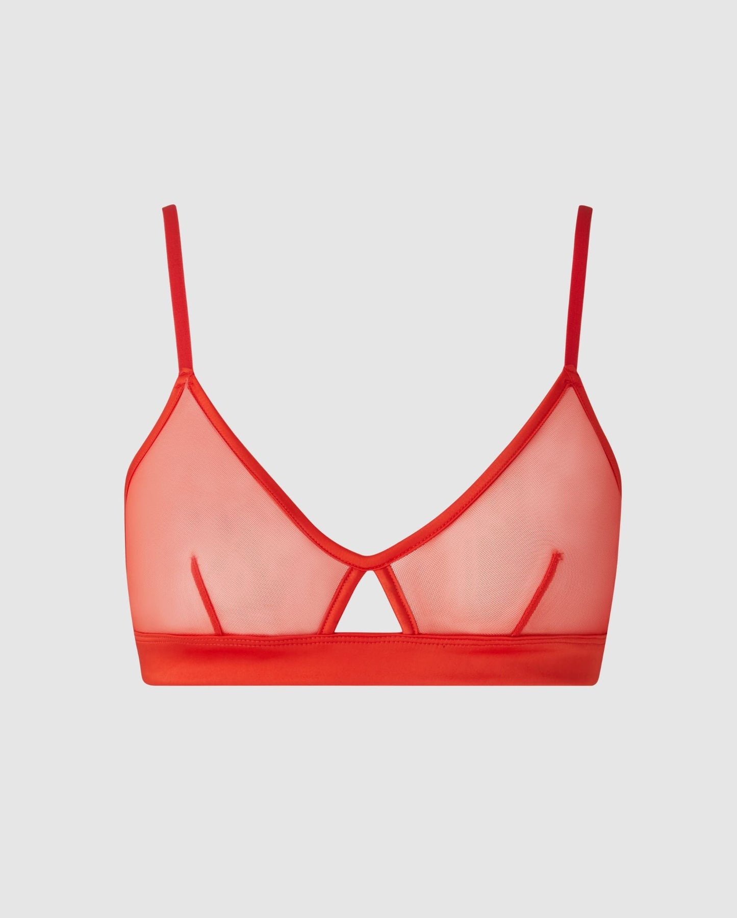 FIERA – Mesh Cut-Out Triangle Bralette Red
