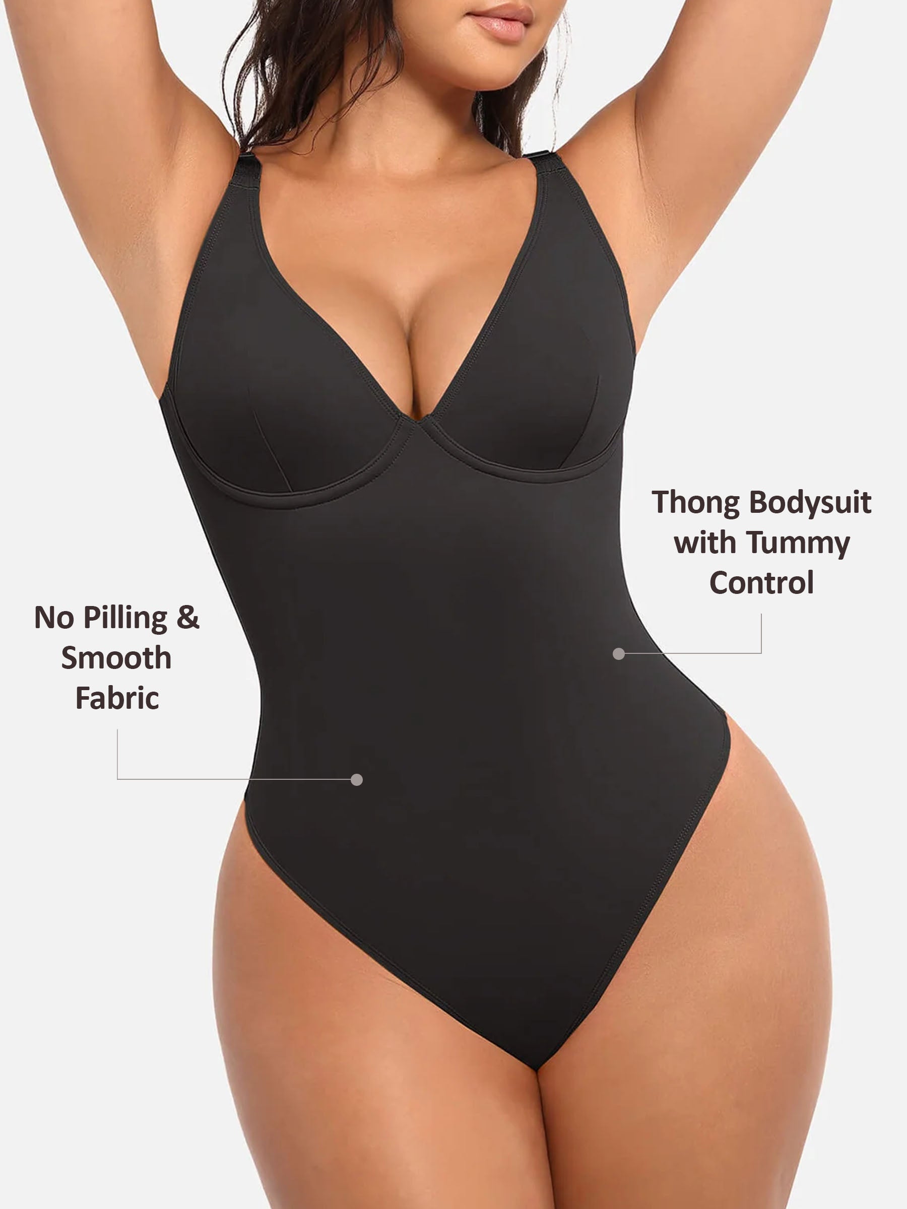 SHAPE ESSENTIAL – V-Neck Tummy Control Shaping Bodysuit