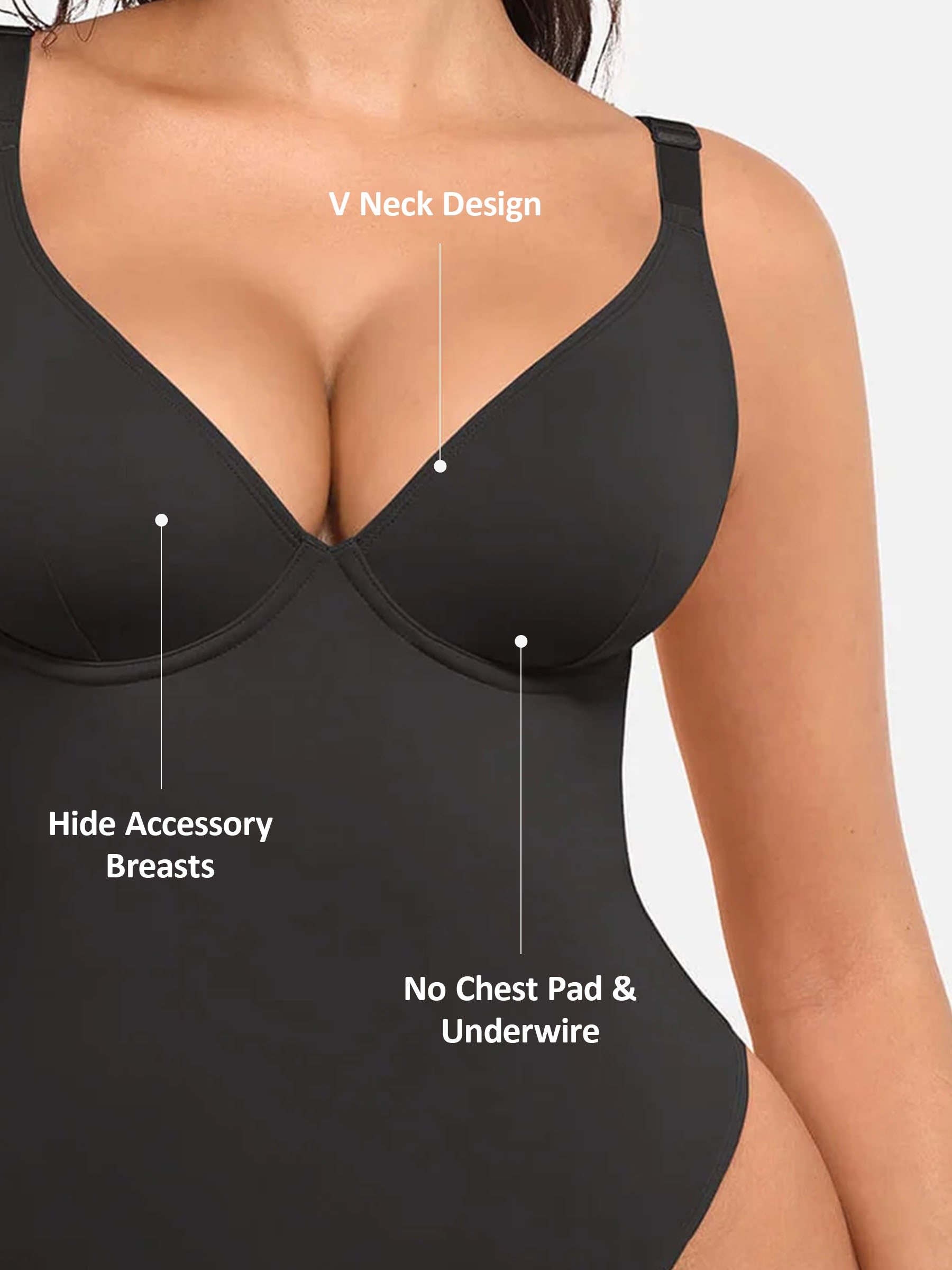 SHAPE ESSENTIAL – V-Neck Tummy Control Shaping Bodysuit