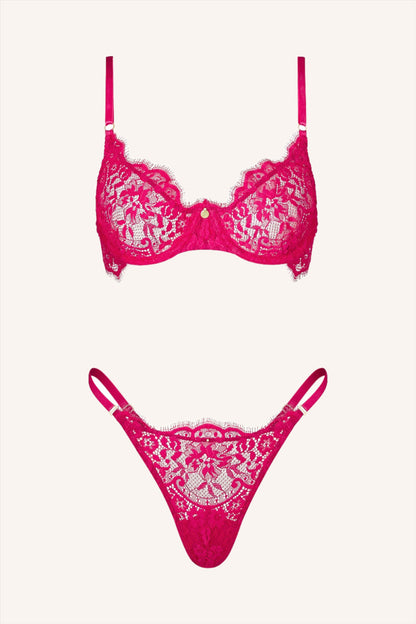 DAINTY – Fuchsia Lace BH