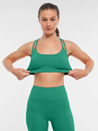 BRXL Cross Strap Sports Bra High-Waisted Shorts Set