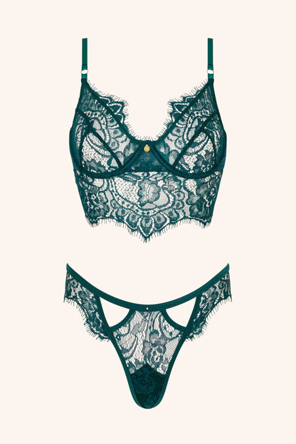 EMELIA – Emerald Green Lace BH