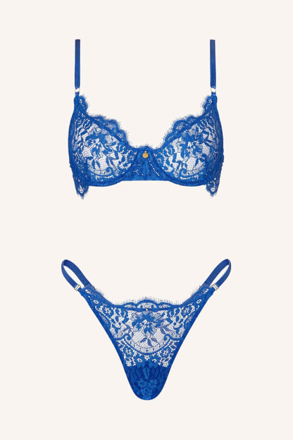 DAINTY – Royal Blue Lace BH
