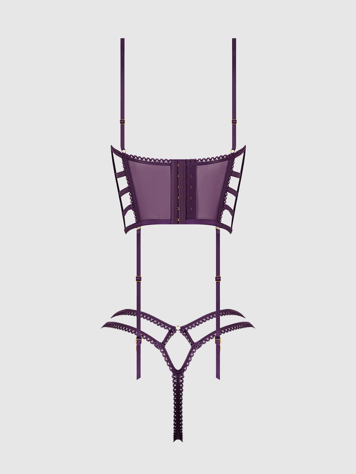 Bianca – Strappy Kanten Bustier & String Set