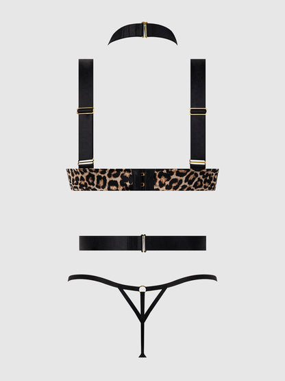 Devon – Strappy Push-Up Lingerieset met Harnas en G-String