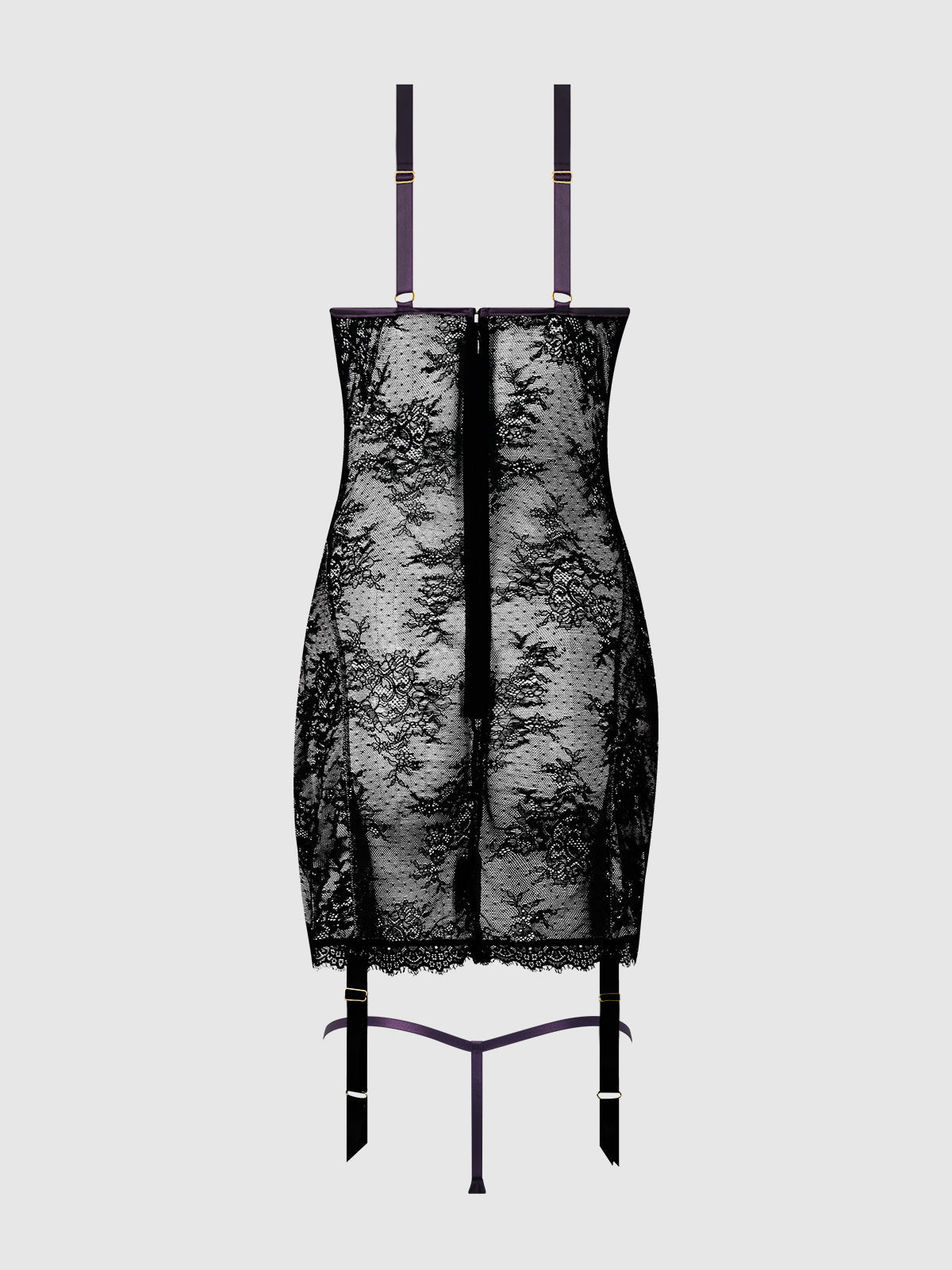 Jocelyn – Lace & Satin Corset Dress & G-String