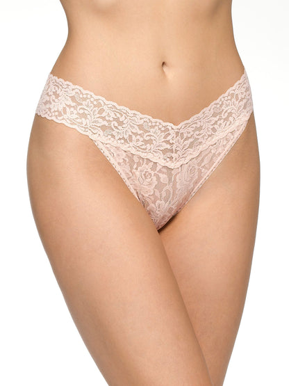 Hanky Panky Original Stretch Signature Lace Thong #4811 - LivingCurves Panties One Size / Chai