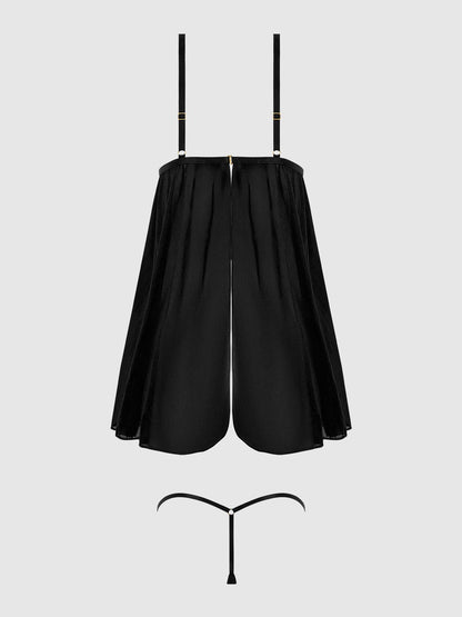 Yasmine – Shimmer Mesh O-Ring Babydoll Set