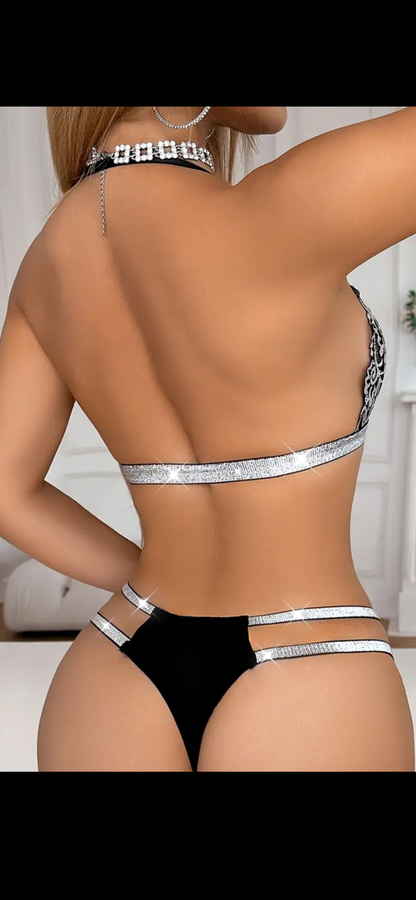 Black Diamond Elegance Set - Zwarte Kant & Zilveren Accenten