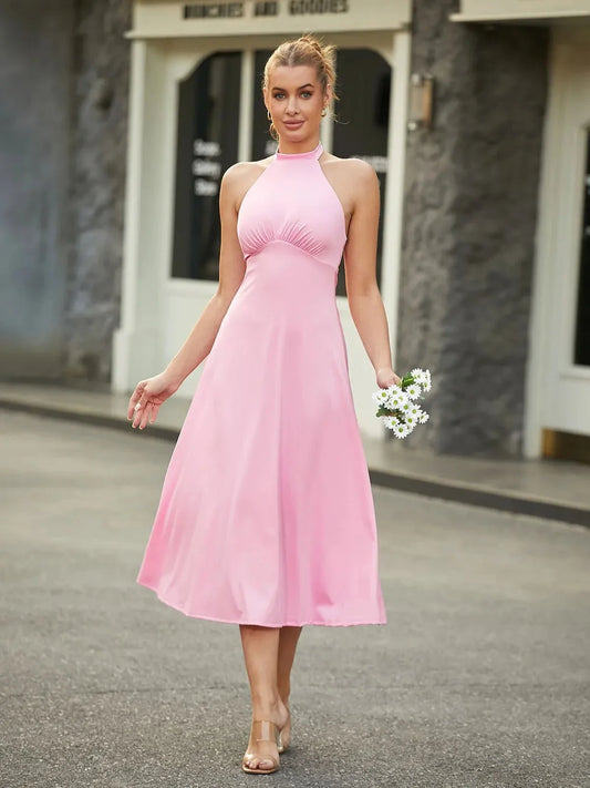 SERINA – Shaping Backless Halter Dress